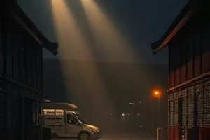 《高原上的邮路》纪录片封面，雪线之下的绿色邮包与单车